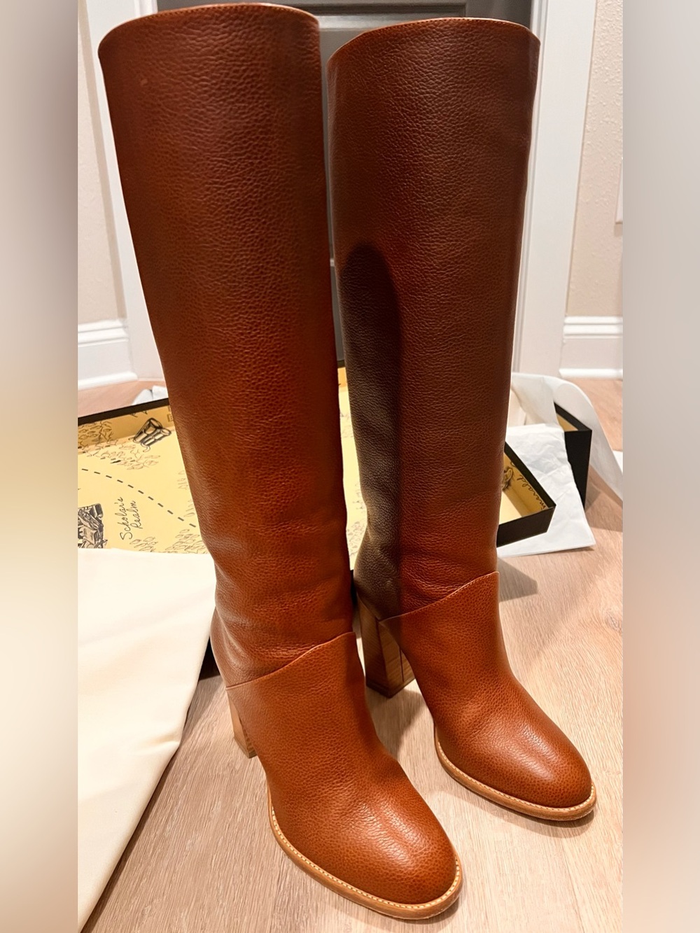 Banana Republic Lorca Tall Leather Knee-High Boots in Cognac